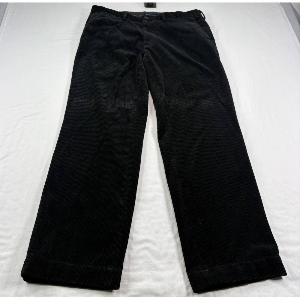 Vintage Polo Ralph Lauren Corduroy‎ Pants Mens 36x32 Black Preston Slacks